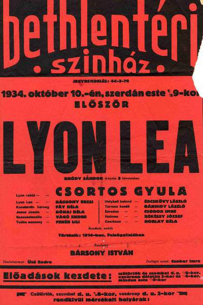 A Lyon Lea plakátja 1934-ből