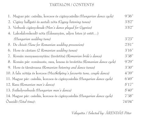 14 marosszeki tracks