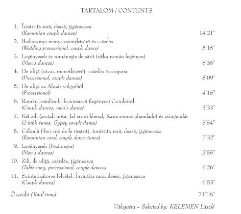 8 almasszentmih tracks