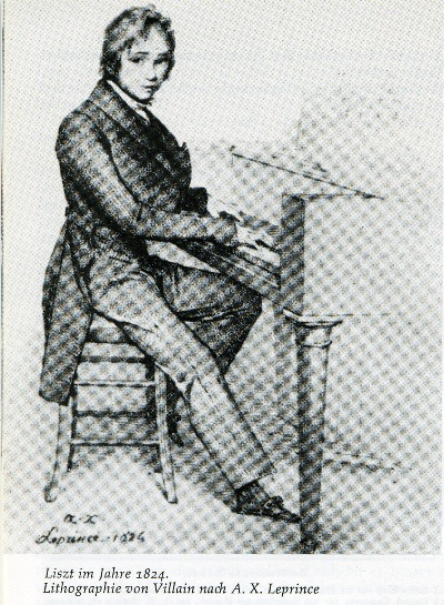 A 13 éves Liszt Ferenc a zongoránál