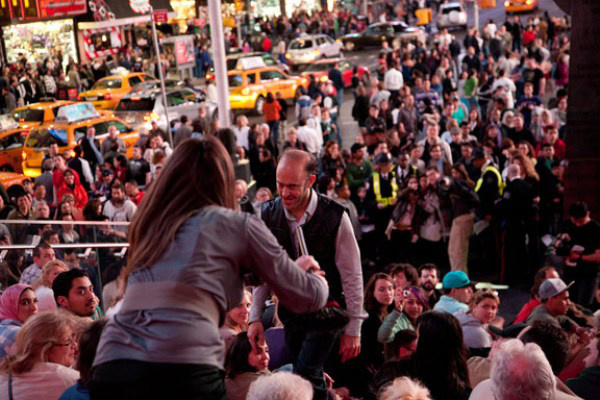 Liz Magic Laser: Flight Performance, Times Square, New York, 2011