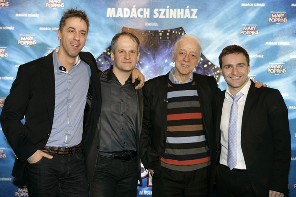MaryPoppins - sajtótájékoztató a Madách Színház előadása kapcsán - Szirtes Tamás és a három Berti: Csonka András, Sándor Dávid, Szente Vajk
