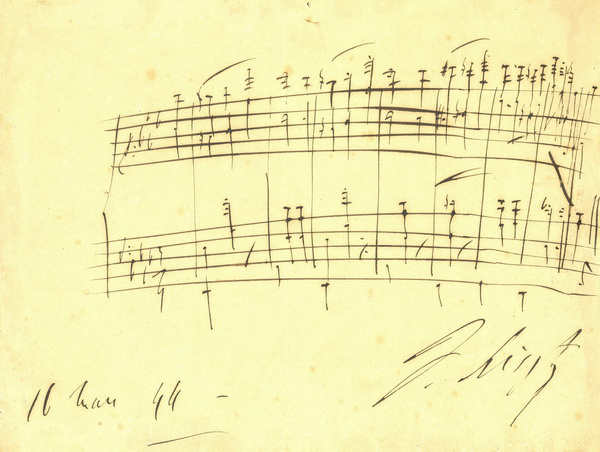 Liszt Szimfonikus költeményének kézirata