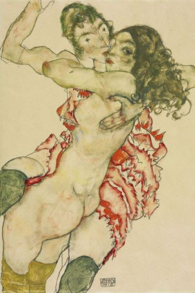 Egon Schiele: Ölelkező lányok (1915)