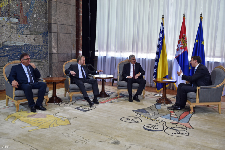 Mladen Ivanić, Bakir Izetbegović, Dragan Čović, és Aleksandar Vučić megbeszélése 2015. július 22-én
