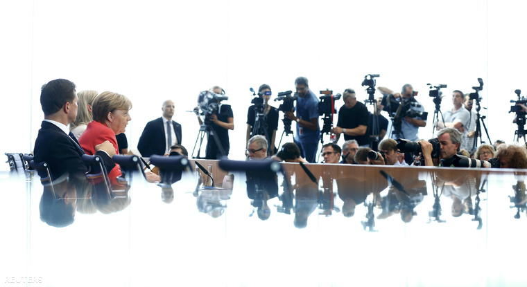 Angela Merkel a hétfői sajtótájékoztatón