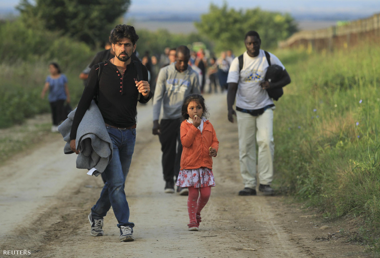 Menekültek a horvát határ közelében Sidnél