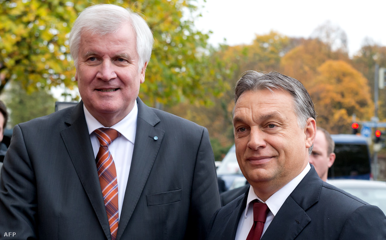 Horst Seehofer és Orbán Viktor 2014-ben Münchenben