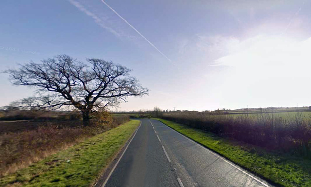 A B645-ös út Tilbrook közelében. A kép illusztráció. Forrás: Google Street View